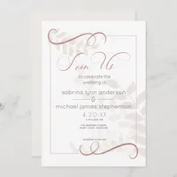 Modern Pale Foliage Chic Accents Cinnamon Spice Invitation