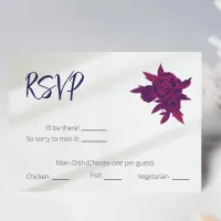 Magenta, Purple & White Bold Floral Wedding RSVP C