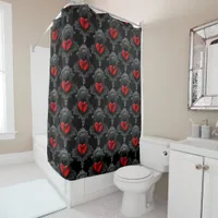 Red Goth Heart Shower Curtain