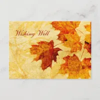 fall autumn brown leaves wishing well cards