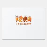Tis The Season Leopard Football Halloween Fall Sign