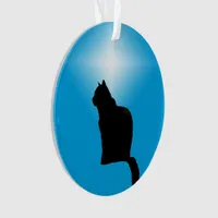 Ornament - Black Cat Silhouette and Star