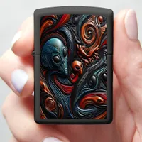 Mysterious Alien Presence in Vivid Cosmic Art Zippo Lighter