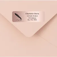 Notary rose gold pen return address label