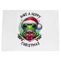 Have a Hoppy Christmas | Frog Pun Large Gift Bag