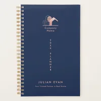 Elegant Navy Blue Rose Gold Non Dated 2025 Planner