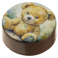 Watercolor Illustration Teddy Bear Baby Shower Chocolate Covered Oreo