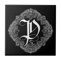 Elegant Goth Initial P Tile