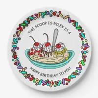 Personalized Ice Cream Birthday Party Paper Plates