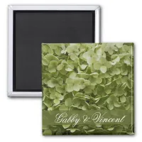 Green Annabelle Hydrangea Floral Wedding Magnet