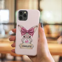 Personalized Floral Bunny iPhone Case