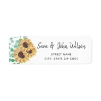 Rustic greenery eucalyptus sunflowers Wedding Label