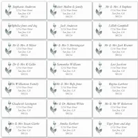 Dusty Blue Rose Guest Name Address Labels