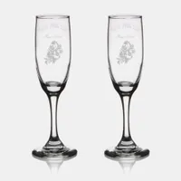 Flourished 50th anniversary - personalized  champagne flute