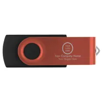 Minimalist Orange Custom Logo Corporate Branded Flash Drive