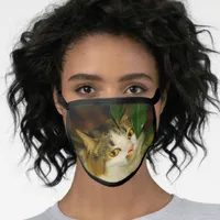 Whimsical The Cat and the Camellia Face Mask