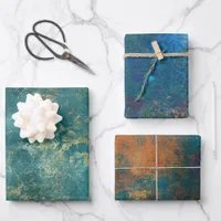 Grunge Copper Patina and Turquoise Wrapping Paper Sheets