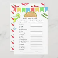 Mexican Fiesta Taco Bridal Shower Game Invitation