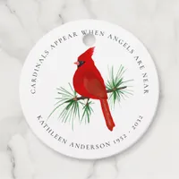 Cardinal Remembrance Tribute Favor Tags