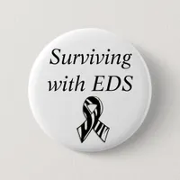 Surviving with EDS Ehlers-Danlos Syndrome Ribbon Button