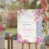 Bougainvillea Mediterranean Bridal Shower Welcome Foam Board