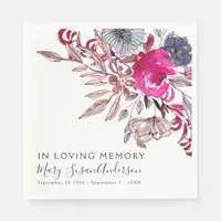 In Loving Memory Floral Funeral Memorial Wake Napkins