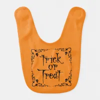 Halloween Pumpkin Orange Trick or Treat Baby Bib