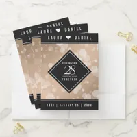 Elegant 28th Linen Wedding Anniversary Celebration Pocket Folder