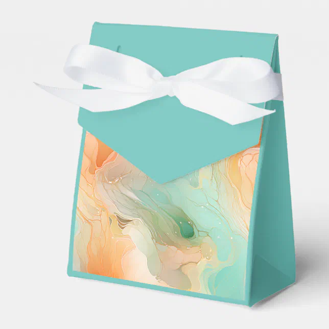 Marble and Jade Green  Favor Boxes