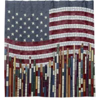 USA American Flag Abstract Shower Curtain