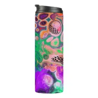 Burst of Colors Digital Fluid Art   Thermal Tumbler
