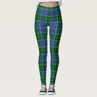 Wallace Tartan Blue & Green Leggings