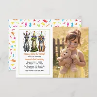 Young Wild and Three Birthday Party Photo Invitation
