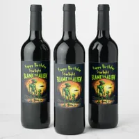 Sunset Reflection Highlights Alien Mystery Wine Label