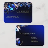 Stunning Gold and Blue Stain Glass  Business Card