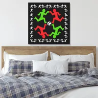 Soccer Players Running to the Ball Pattern Canvas Print