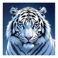 Blue eyed White Tiger Ai Art