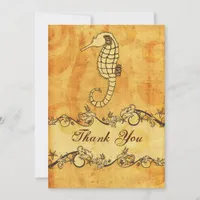 rustic, vintage ,seahorse beach thank you invitation