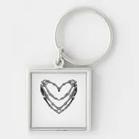 Skeleton Hands Heart Sign Retro Halloween Costume  Keychain