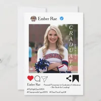 Social Media Cheerleader Graduation Announcement 