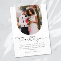 Modern Minimalist Photo Wedding Thank You Card