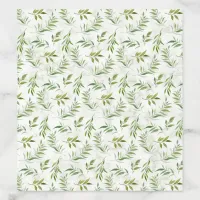 Watercolor Eucalyptus Leaves on Marble Envelope Liner