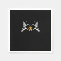 Skeleton Hand Heart Halloween Costume Pumpkin Napkins