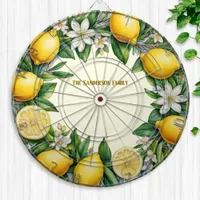 Lemon Fruit Flowers and Leaves Fresh Citrus Yellow Dart Board