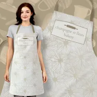 Custom Pearl Metallic Bakery Name Daisy Chef Staff Apron