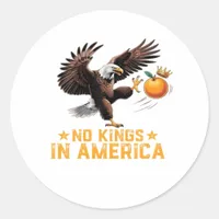 No Kings In America We The People Political Retro  Classic Round Sticker