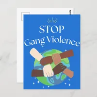 Stop Gang Violence Hands entwined Postcard