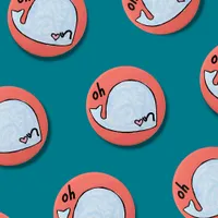 oh whale, wordplay kawaii watercolor (pin back) button