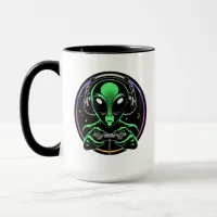 Stellar Button Smasher | Alien Playing Video Games Mug