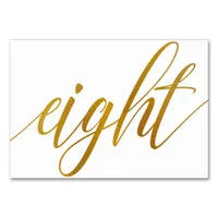 Table Numbers - Luxe Typography (Faux Gold Foil) 8